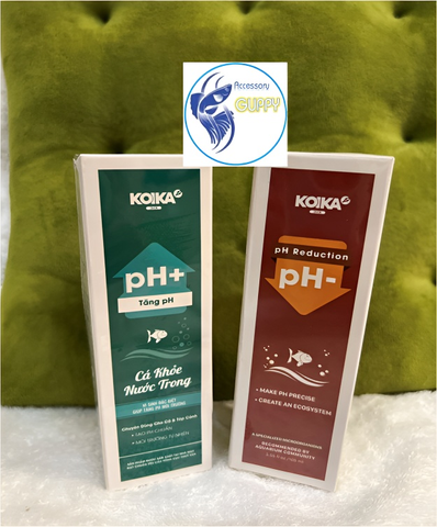 Men Vi Sinh KOIKA PH+ PH- 105ml - Điều Chỉnh Độ pH Tự Nhiên Cho Hồ Cá Cảnh - Hỗ Trợ Làm Trong Nước
