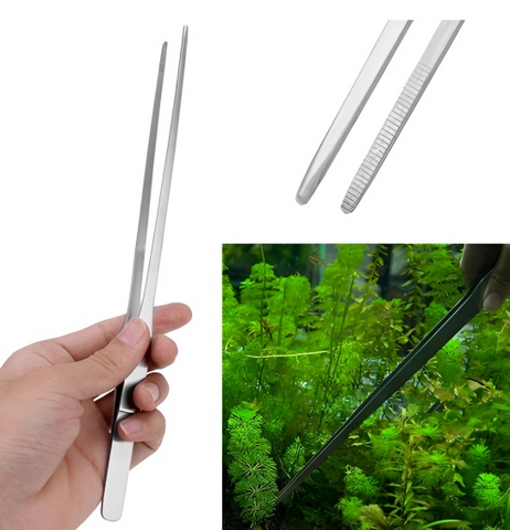 Bộ Nhíp Thủy Sinh Thẳng & Cong - Dụng Cụ Trồng Cây & Gắp Thức Ăn Hồ Cá - Kích Thước 27-47cm, Chất Liệu Thép Không Rỉ