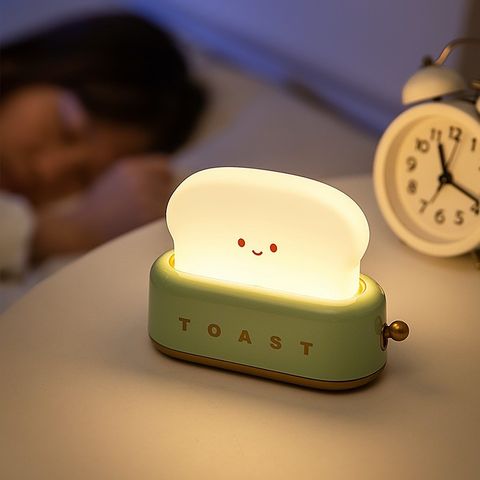 Đèn Ngủ Bánh Mì Hình Máy Nướng - Đèn Sạc Tích Điện Nhiều Chế Độ Sáng Thích Hợp Trang Trí Phòng Ngủ Hàn Quốc