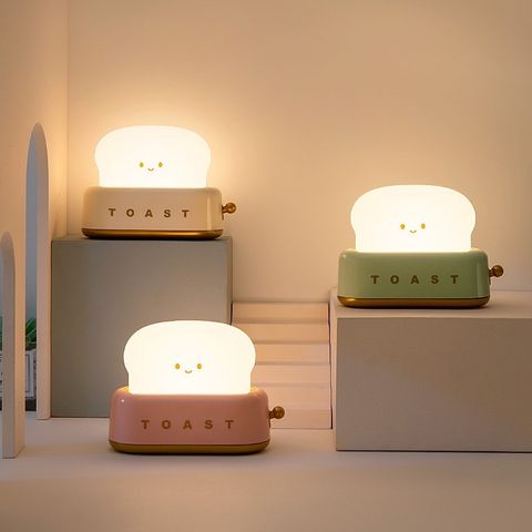 Đèn Ngủ Bánh Mì Hình Máy Nướng - Đèn Sạc Tích Điện Nhiều Chế Độ Sáng Thích Hợp Trang Trí Phòng Ngủ Hàn Quốc