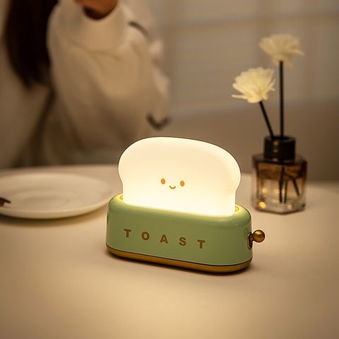 Đèn Ngủ Bánh Mì Hình Máy Nướng - Đèn Sạc Tích Điện Nhiều Chế Độ Sáng Thích Hợp Trang Trí Phòng Ngủ Hàn Quốc