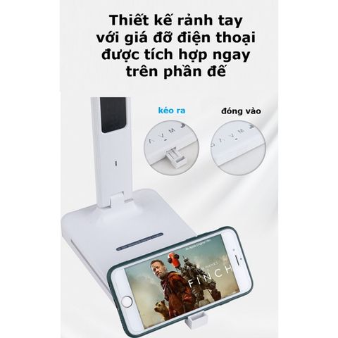 Đèn Bàn Học Chống Cận Thông Minh 8W - Sạc Nhanh Không Dây 10W, Đồng Hồ Vạn Niên, Đèn Ngủ Hiện Đại - MT-861