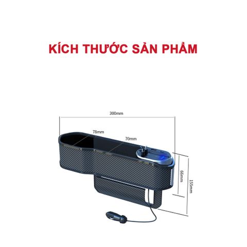 Hộp Để Đồ Đa Năng Ô Tô Có Sạc Nhanh 5 Trong 1 và Sạc Không Dây 15W - Thiết Kế Thông Minh, Tiện Ích Cho Điện Thoại, Ví và Túi Xách