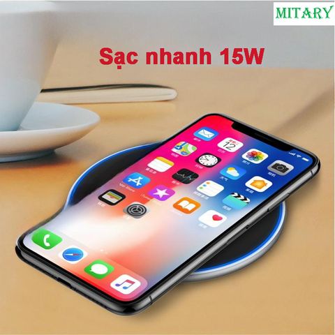 Đế Sạc Nhanh Không Dây Qi Cho Điện Thoại Thông Minh & Tai Nghe - Chế Độ Bảo Vệ Thông Minh, LED Báo Sạc, Tương Thích Nhiều Thiết Bị