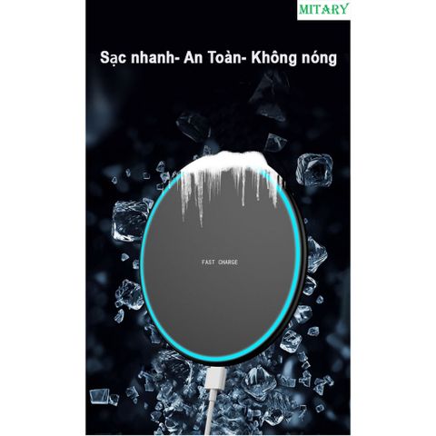 Đế Sạc Nhanh Không Dây Qi Cho Điện Thoại Thông Minh & Tai Nghe - Chế Độ Bảo Vệ Thông Minh, LED Báo Sạc, Tương Thích Nhiều Thiết Bị