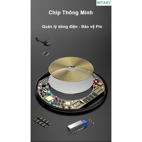 Đế Sạc Nhanh Không Dây Qi Cho Điện Thoại Thông Minh & Tai Nghe - Chế Độ Bảo Vệ Thông Minh, LED Báo Sạc, Tương Thích Nhiều Thiết Bị