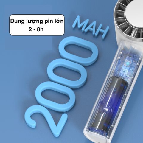 Quạt Tích Điện Cầm Tay Mini FS16 - Làm Mát Nhanh Chỉ Sau 10 Giây, Pin Sạc Lâu 2-8 Giờ, Thiết Kế Nhỏ Gọn Tiện Lợi