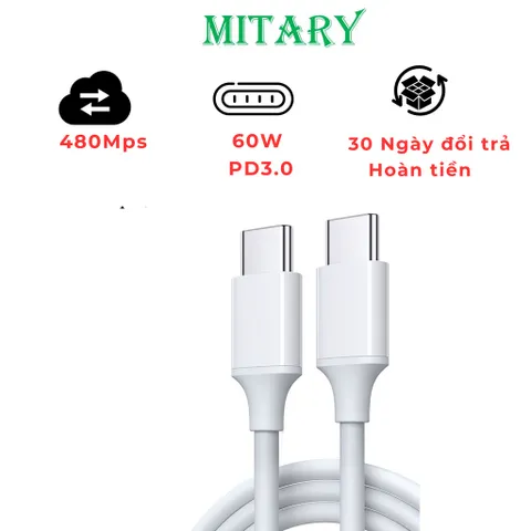 Cáp Sạc Nhanh PD 60W,  Truyền Dữ Liệu Tốc Độ Cao Cho Điện Thoại Máy Tính Bảng