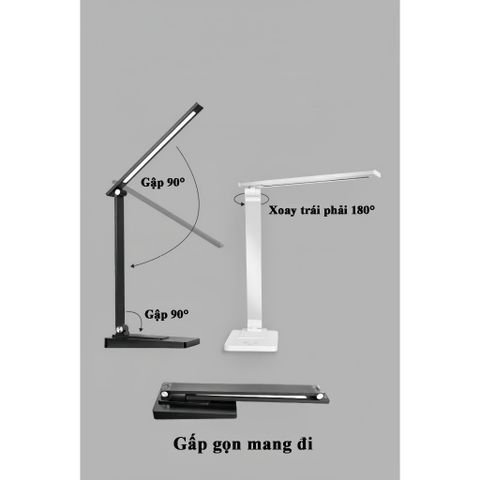Đèn Học Để Bàn Chống Cận Siêu Sáng 7W, Tích Điện 3 Tiếng, 5 Màu, Điều Chỉnh Ánh Sáng, Gấp Gọn, Pin 2500mAh, MTR058C