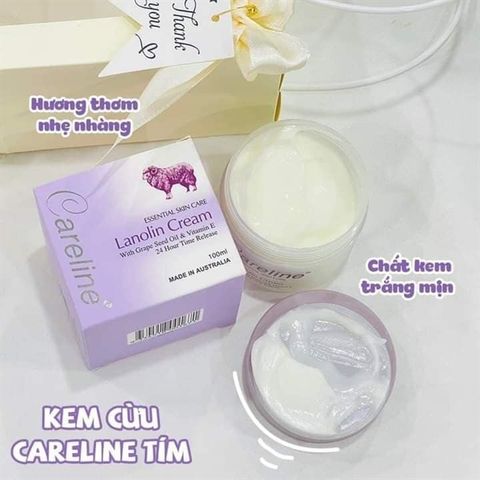 Kem Dưỡng Ẩm Cừu Tím Lanolin Careline Úc 100ml - Cung Cấp Độ Ẩm Sâu, Phục Hồi Da Khô, Thích Hợp Cho Da Nhạy Cảm