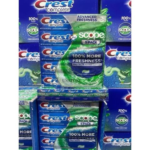 Kem đánh răng Crest Scope trà xanh 232g nhập hàng Mỹ, set 5 tuýt