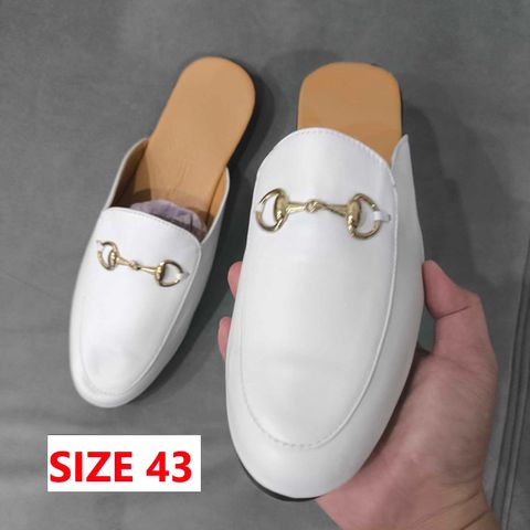 Giày Sục Nam Trắng Da Mềm - Thiết Kế Đơn Giản, Lịch Sự, Dễ Phối Đồ, Phù Hợp Mọi Dịp