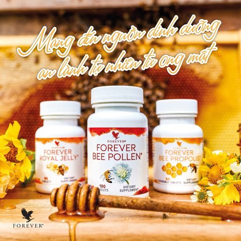 Viên Phấn Ong Forever Bee Pollen 026Flp - Giàu Enzyme, Tăng Cường Sức Khỏe, Bổ Sung Dinh Dưỡng Nguyên Chất, 100 Viên/Lọ