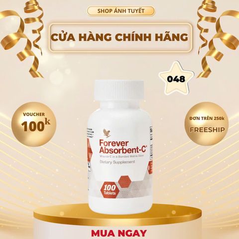 Viên Uống Bổ Sung Vitamin C Forever Absorbent_C - Đẹp Da, Chống Lão Hóa, Tăng Đề Kháng - 100 Viên/Hộp, Xuất Xứ Mỹ