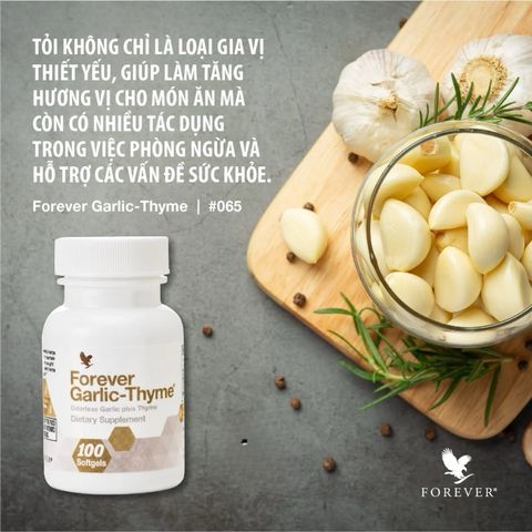 Viên Tỏi Đen Forever Garlic-Thyme 100v/lọ - Tăng cường miễn dịch, hỗ trợ sức khỏe tim mạch và giảm mỡ máu tự nhiên