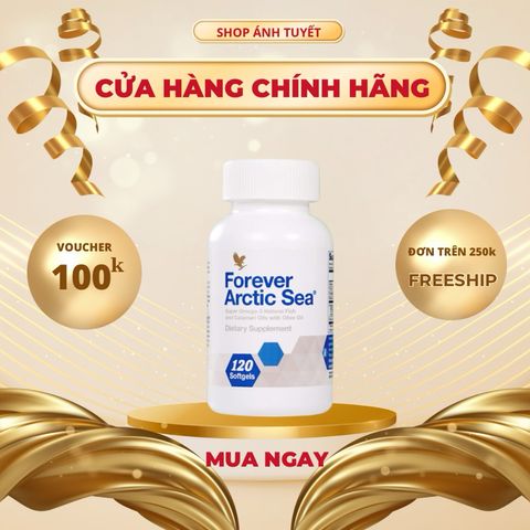 Viên Dầu Cá Forever Arctic Sea 376flp - 120 Viên Hỗ Trợ Sáng Mắt, Bổ Xương và Tăng Cường Trí Não từ Dầu Cá Omega 3 tự nhiên