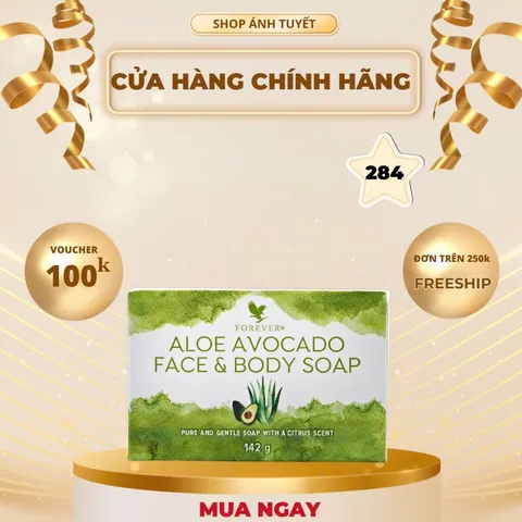 Xà phòng Làm Sạch Mặt & Cơ Thể Bơ 100% Tự Nhiên - Dưỡng Ẩm & Làm Tươi Mát Da - Avocado Face & Body Soap 284 Flp
