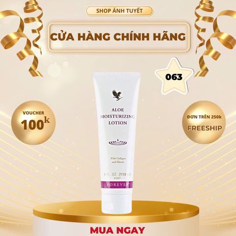 Kem Dưỡng Ẩm Aloe Vera - Lotion Dưỡng Ẩm Cơ Thể và Tay Mềm Mịn, An Toàn, Không Chứa Lanolin, 063flp