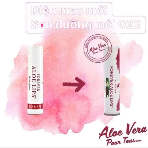 Son Dưỡng Môi Forever Aloe Lips 022 Flp - Hỗ Trợ Cung Cấp Độ Ẩm, Làm Mềm Mịn Môi, Giảm Thâm Môi Từ Nha Đam và Jojoba