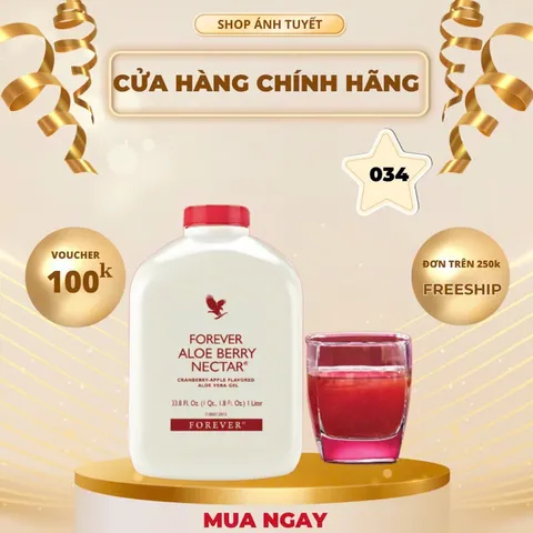 Nước Uống Dinh Dưỡng Forever Aloe Berry Nectar - Hương Táo và Man Việt Quất, Giúp Hỗ Trợ Tiêu Hóa Khỏe Mạnh