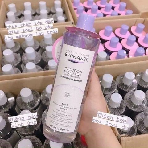 Nước Tẩy Trang BYPHASSE Solution Micellaire 500ml - Tẩy Trang Hiệu Quả Cho Mọi Loại Da, Không Gây Bết Dính, Giúp Làm Sạch Makeup Waterproof