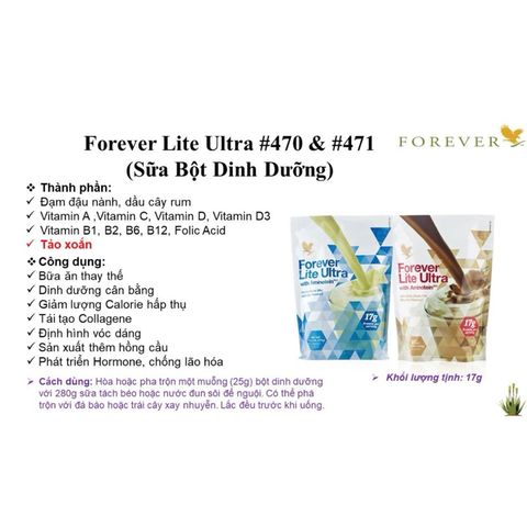 Bột Dinh Dưỡng Forever Lite Ultra Vanilla 375g - Bổ Sung Vitamin và Khoáng Chất Tăng Cường Sức Khỏe, Đề Kháng, Mỹ