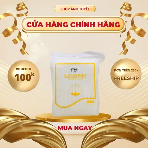 Combo 5 Bịch Bông Tẩy Trang Cotton Pads - Bông 100% Cotton Nhẹ Nhàng, Siêu Thấm, Dùng Cho Tẩy Trang và Nước Hoa Hồng