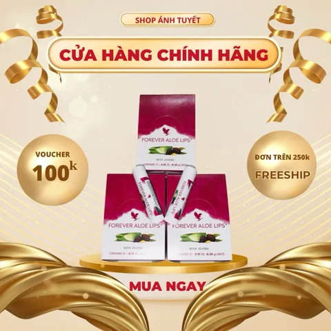 Combo 12 Tuýp Son Dưỡng Môi Đa Năng Aloe Lips FOREVER 022flp - Sáp Ong và Jojoba Giữ Ẩm, Chống Lão Hóa Từ Mỹ