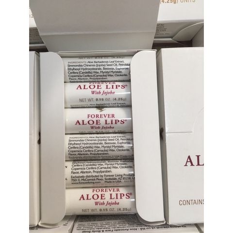 Combo 12 Tuýp Son Dưỡng Môi Đa Năng Aloe Lips FOREVER 022flp - Sáp Ong và Jojoba Giữ Ẩm, Chống Lão Hóa Từ Mỹ