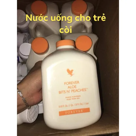 Thùng Nước (12 Bình) Forever Aloe Bits N’peaches 077 Flp Nước Uống Dinh Dưỡng Lô hội Aloe Vera.