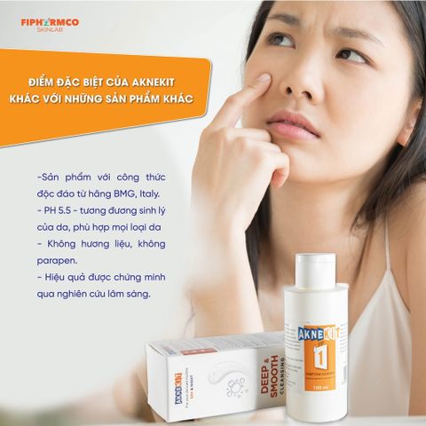 Sữa Rửa Mặt Aknekit 100ml - Chuyên Dụng Cho Da Dầu Mụn, Nhạy Cảm, Kiềm Dầu, Làm Sạch Sâu, Dưỡng Ẩm Từ Ý
