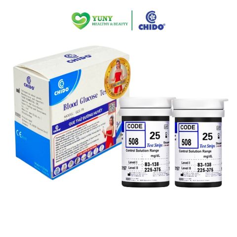 Que Thử Đường Huyết CHIDO GLS-79 - Hộp 50 Que và 50 Kim Lấy Máu, Đo Chính Xác, Phù Hợp cho Bệnh Nhân Tiểu Đường