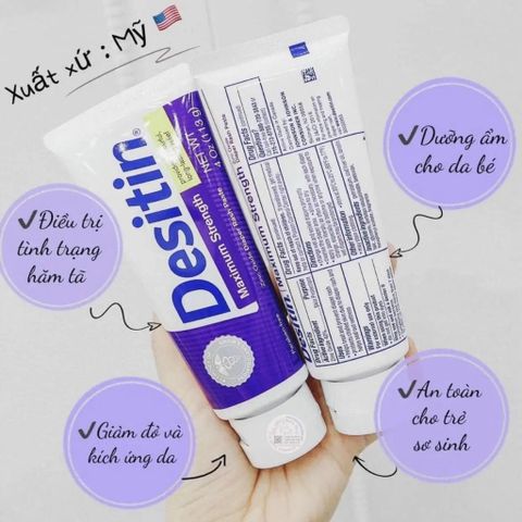 Kem hăm tã Desitin màu Tím 113g cho bé - Giảm thiểu hăm tã, dịu nhẹ cho làn da nhạy cảm, cách sử dụng dễ dàng, cho trẻ sơ sinh.