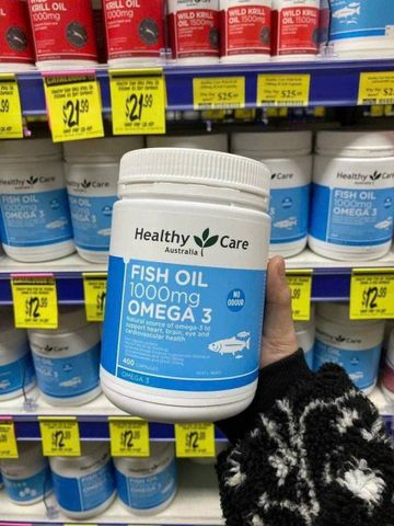 Viên uống dầu cá Healthy Care Fish Oil 1000mg Omega 3 - Bổ sung sức khỏe tim mạch và não bộ, giảm viêm khớp hiệu quả