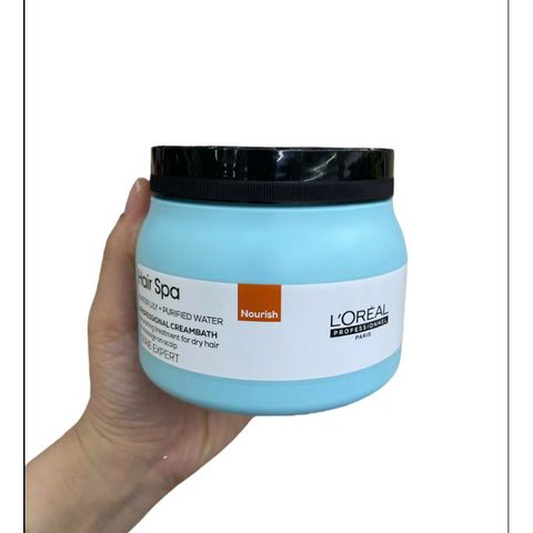 Kem Hấp Tóc L'Oreal Hair Spa Xanh Ngọc 500ml - Phục Hồi, Dưỡng Mượt Và Tăng Cường Bóng Khỏe Cho Tóc Hư Tổn