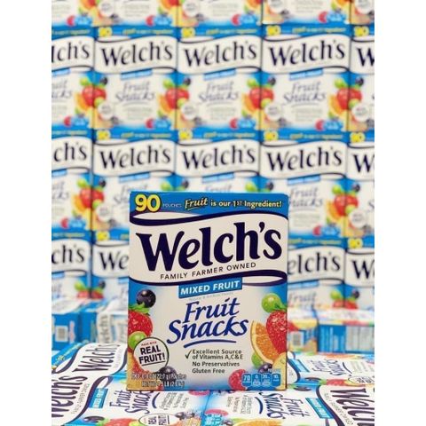 Hộp Kẹo Dẻo Trái Cây Welch's Fruit Snacks 90 Gói - Hương vị Tươi Ngon, An Toàn cho Sức Khỏe, Món Ngon Dành Cho Gia Đình