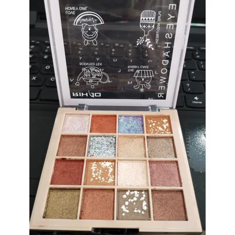 Set Phấn Mắt Rindo Nhũ Kim Tuyến 16 Ô NO.8147 - Bảng Màu Đa Dạng Cho Trang Điểm Rực Rỡ, Thích Hợp Mọi Dịp Sự Kiện