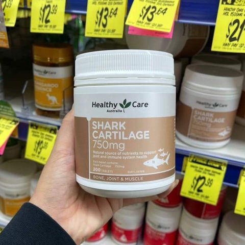 Viên Uống Healthy Care Shark Cartilage 750mg - Hỗ Trợ Khớp, Giảm Đau Nhức, Tăng Cường Sức Khỏe Xương Khớp Cho Người Cao Tuổi