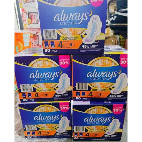 Băng vệ sinh Always Ultra Thin Advanced Overnight 80 miếng 231229