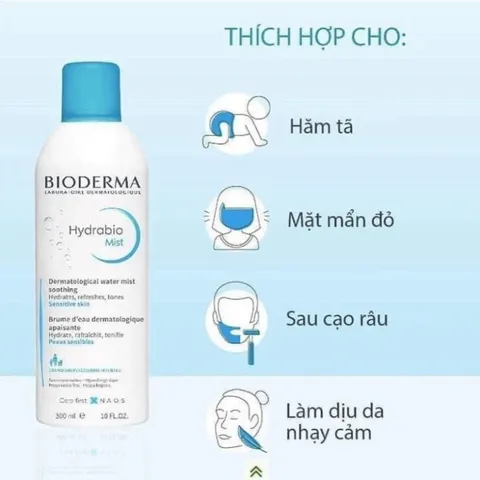 Xịt khoáng Bioderma Hydrabio Brume - Cấp Ẩm, Làm Dịu Cho Da 300ml