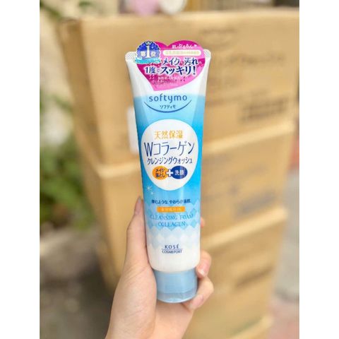 Sữa Rửa Mặt Collagen Kose Softymo 220G ( Xanh Nhạt)