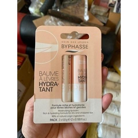 Set 2 Cây Son Dưỡng Môi Chống Nắng Ngừa Thâm Byphasse Baume 4.8G - Giữ ẩm, Bảo vệ môi khỏi tác hại của tia UV, Chăm sóc sắc đẹp hoàn hảo