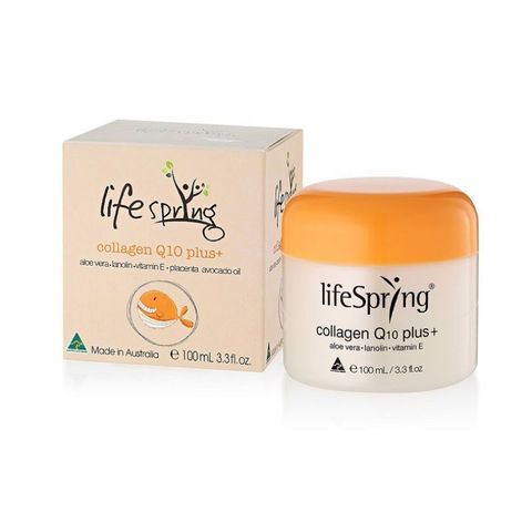 Kem Nhau Thai Cừu LifeSpring Collagen Q10 Plus 100ml - Kem Chống Lão Hóa Giúp Sáng Da, Mờ Thâm Nám Từ Úc (Cam)