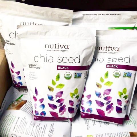 Hạt chia hữu cơ Nutiva Mỹ 907g - Hạt chia đen 