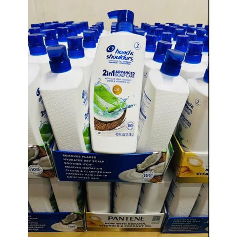 Dầu Gội Xả Head & Shoulders Advanced 1.18L - Phục hồi tóc hư tổn với Dừa, Nha đam, Vitamin E & B3 - Nuôi dưỡng tóc khỏe mạnh và bóng mượt