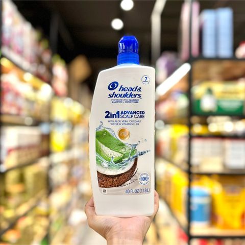 Dầu Gội Xả Head & Shoulders Advanced 1.18L - Phục hồi tóc hư tổn với Dừa, Nha đam, Vitamin E & B3 - Nuôi dưỡng tóc khỏe mạnh và bóng mượt