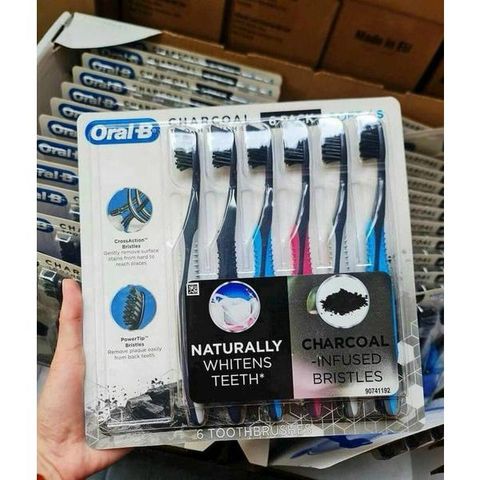 Set Bàn chải đánh răng Oral-B Charcoal than hoạt tính - 6 chiếc 231351