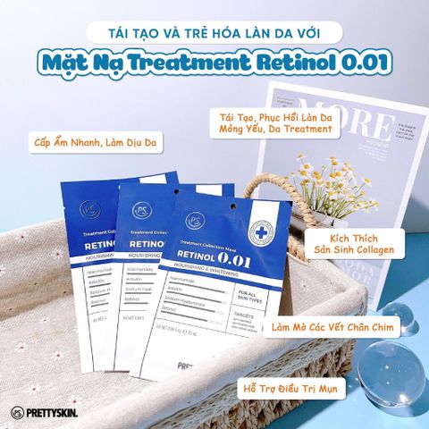 Hộp 10 miếng mặt nạ cấp ẩm da Retinol 0.01 Pretty skin - 25ml