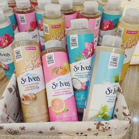 Sữa Tắm St.Ives 650ml Dưỡng Ẩm Thiên Nhiên - Chăm Sóc Da Mềm Mại, Hương Thơm Tươi Mát, Phù Hợp Mọi Loại Da