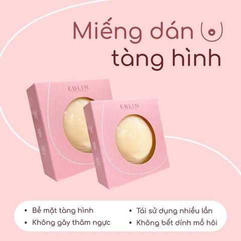 Hộp 2 cặp  Miếng Dán Ngực Nhiệt EBLIN - Miếng Dán Silicon Tăng Độ Full A Cup, Định Hình Vòng 1 Tự Nhiên, Trung Quốc